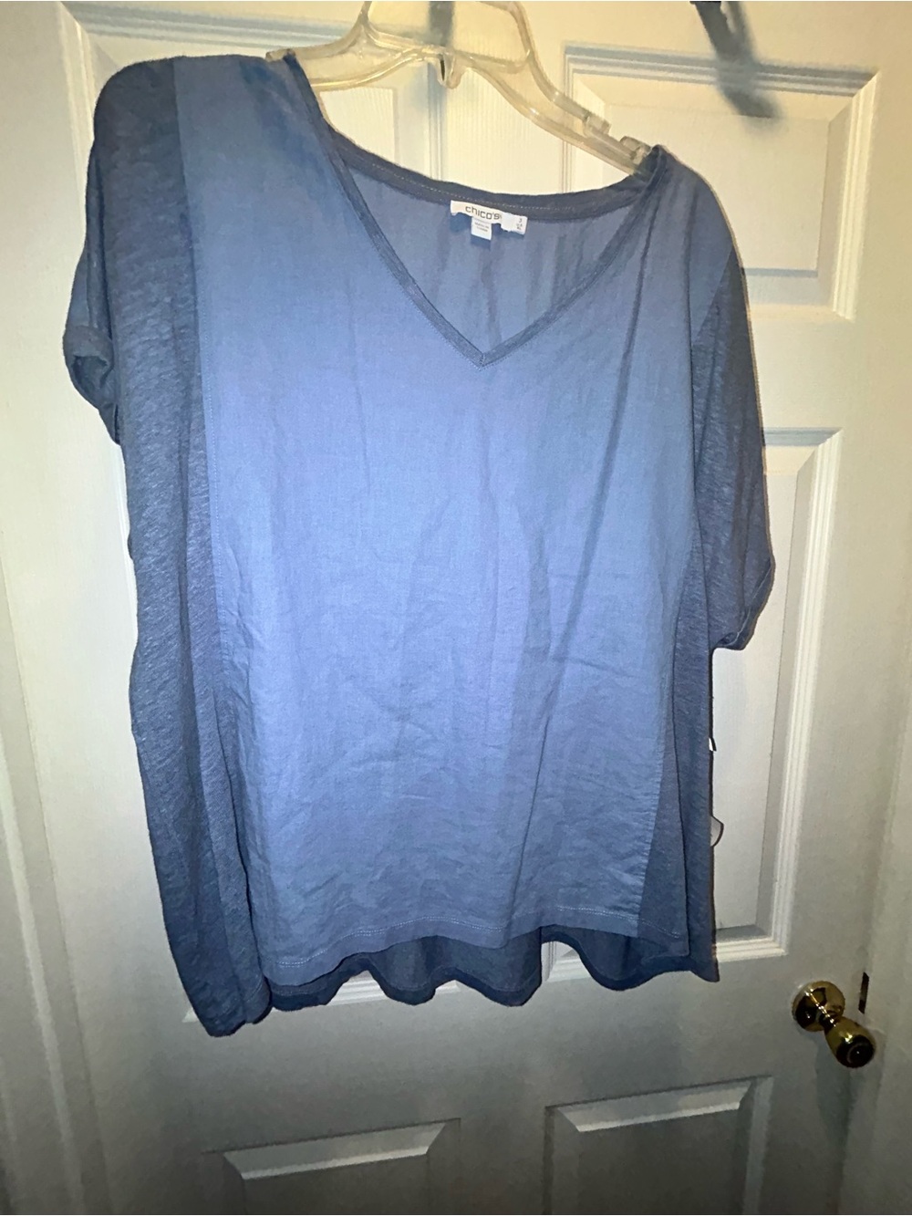 Chico's Light Blue V-Neck Layered Tunic Top